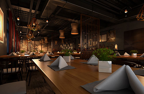 南海简约大气中式风格餐厅设计装修效果图