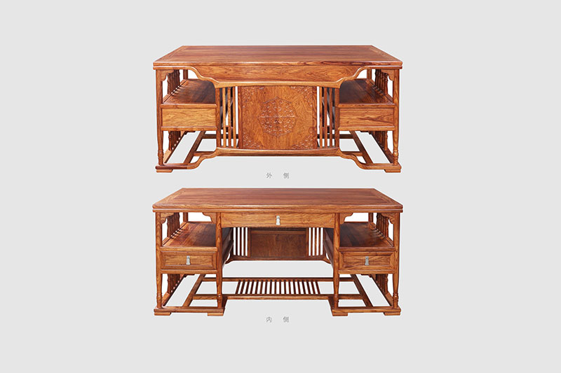 南海中式家居装饰书房桌椅组合家具效果图